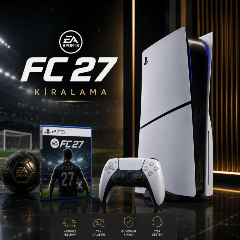 FC 27 kiralama için PlayStation 5 Slim ve DualSense