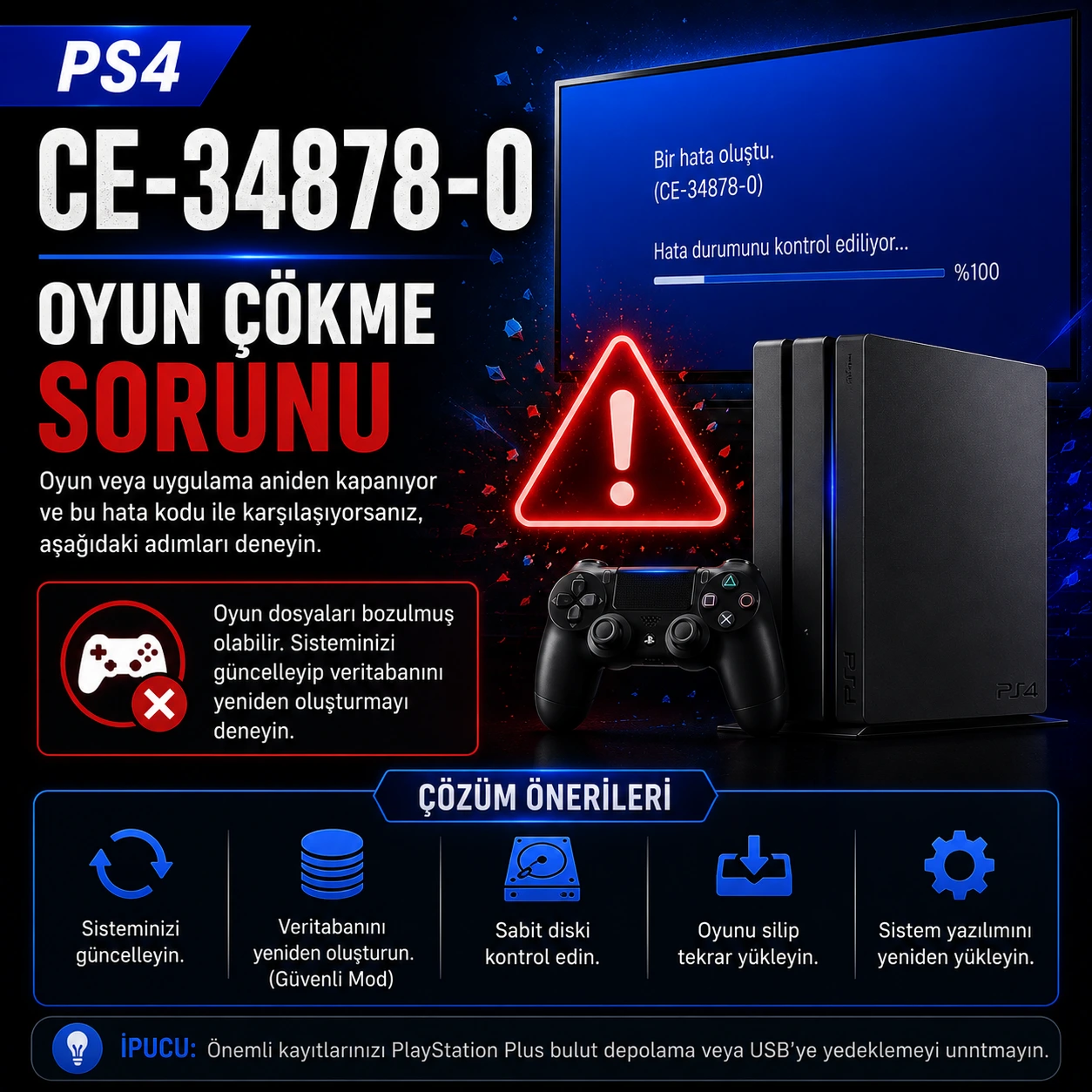 PS4 CE-34878-0 oyun çökme hatası