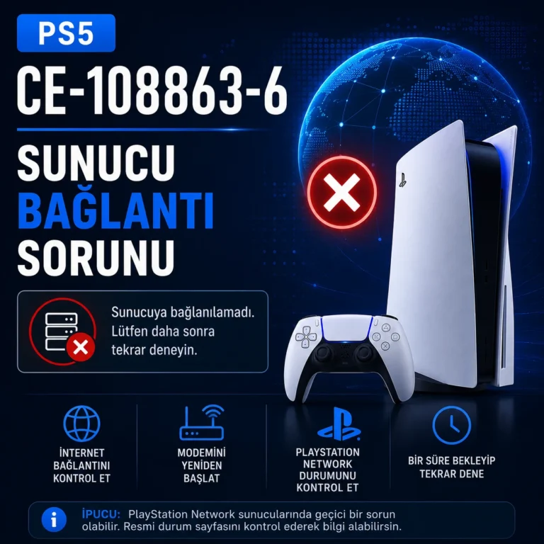 PS5 CE-108863-6 sunucu bağlantı hatası