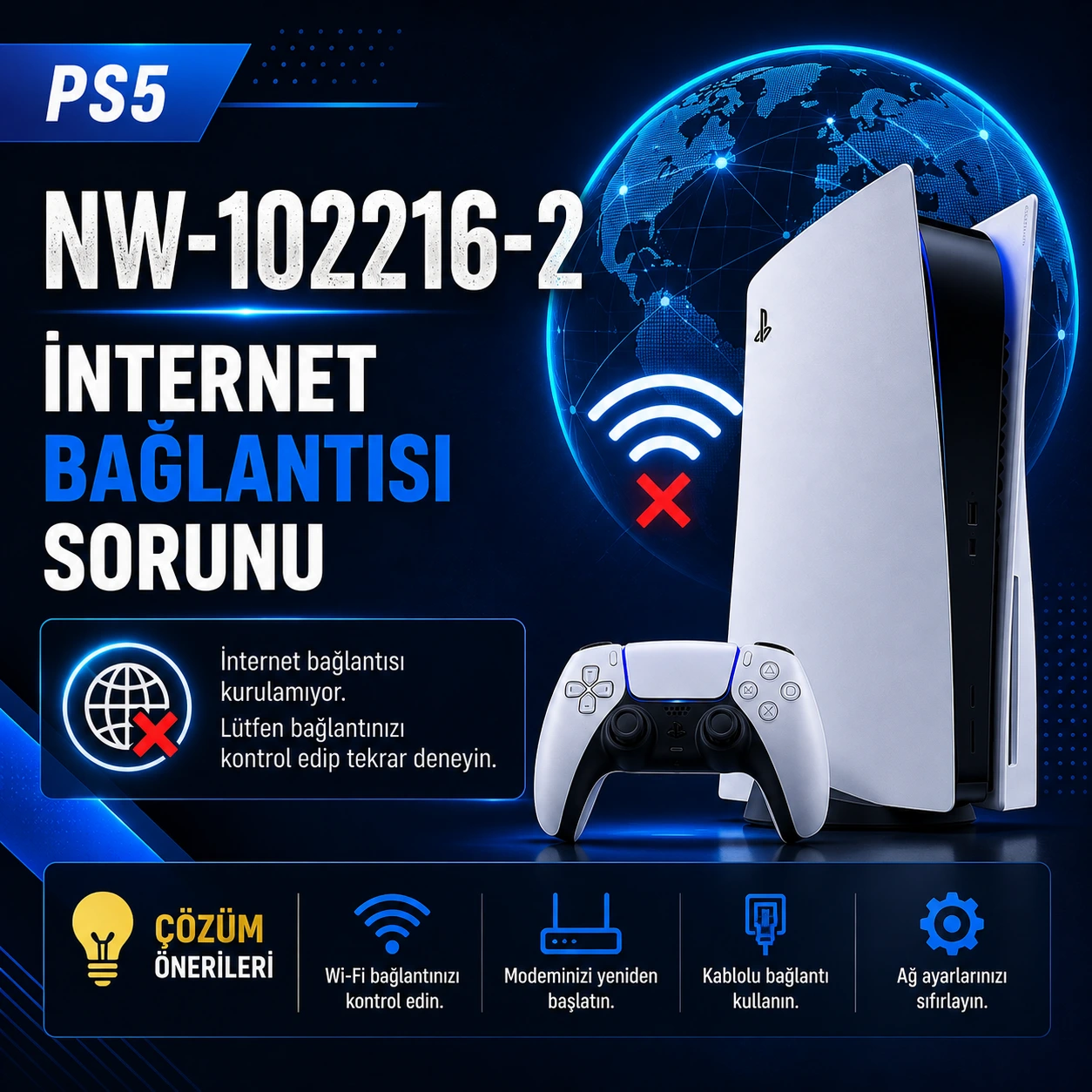 PS5 NW-102216-2 internet bağlantı hatası