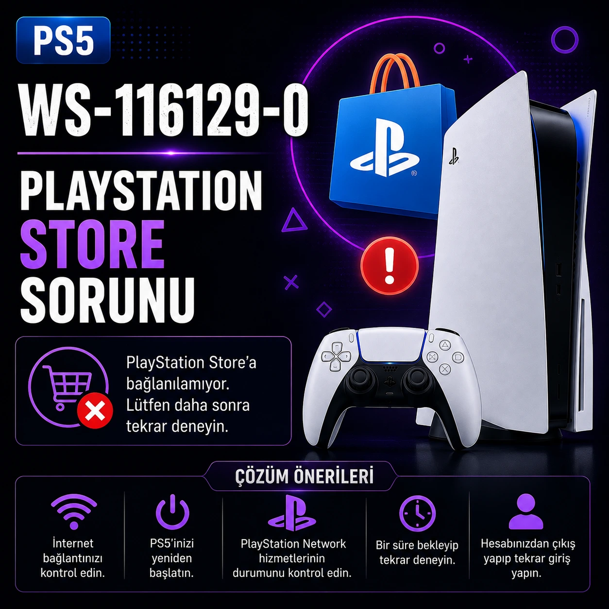 PS5 WS-116129-0 PlayStation Store hatası